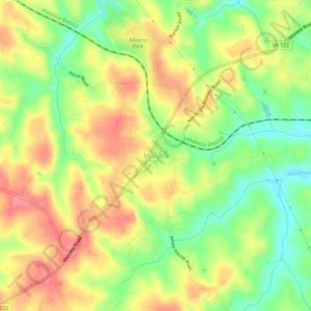 Moneta topographic map, elevation, terrain
