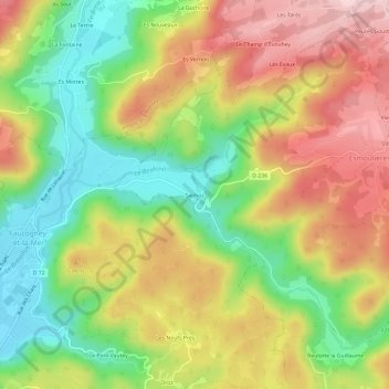 Saphoz topographic map, elevation, terrain