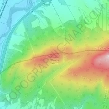 Castillo Grande topographic map, elevation, terrain