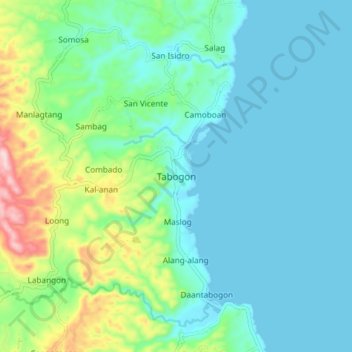 Tabogon topographic map, elevation, terrain