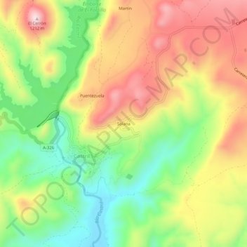 Solana topographic map, elevation, terrain