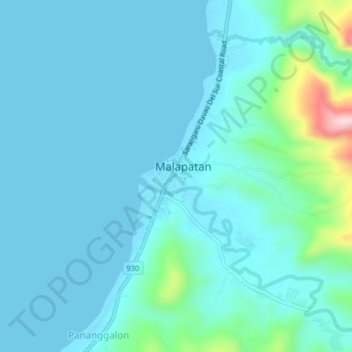 Poblacion topographic map, elevation, terrain