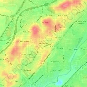Monte-Sano topographic map, elevation, terrain