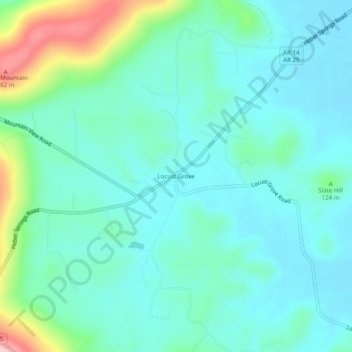 Locust Grove topographic map, elevation, terrain
