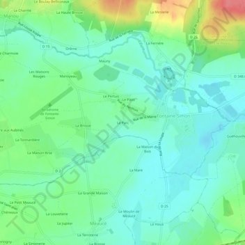 Le Parc topographic map, elevation, terrain