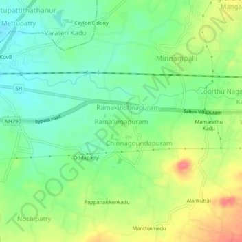 Ramalingapuram topographic map, elevation, terrain