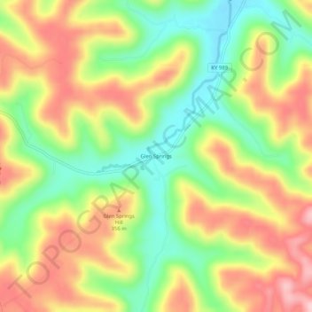 Glen Springs topographic map, elevation, terrain