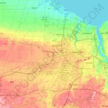 Gates topographic map, elevation, terrain