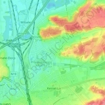 Beneden-Kessel topographic map, elevation, terrain