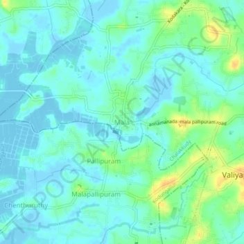 Mala topographic map, elevation, terrain