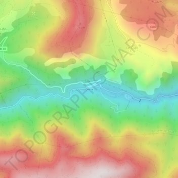 Gesse topographic map, elevation, terrain