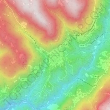 Cembra topographic map, elevation, terrain