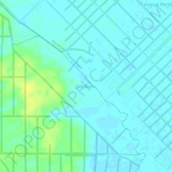Jati Baru topographic map, elevation, terrain