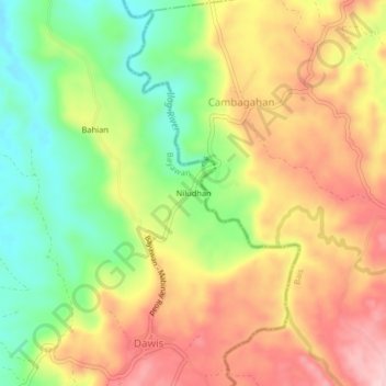 Niludhan topographic map, elevation, terrain