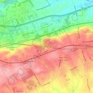 Knickerbocker topographic map, elevation, terrain