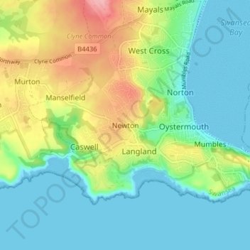 Newton topographic map, elevation, terrain