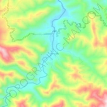 Pochutla topographic map, elevation, terrain