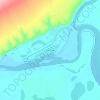 Old Crow topographic map, elevation, terrain