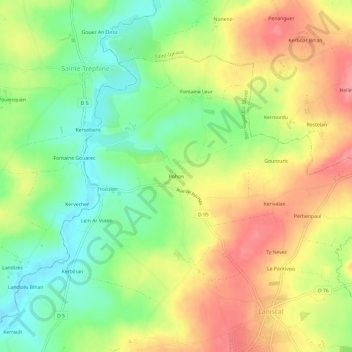 Pohon topographic map, elevation, terrain
