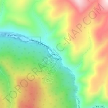 Sipapu topographic map, elevation, terrain