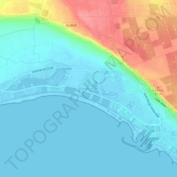 Almerimar topographic map, elevation, terrain