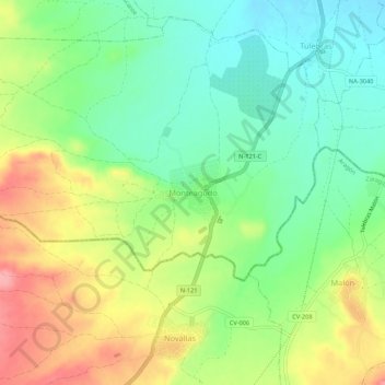 Monteagudo topographic map, elevation, terrain