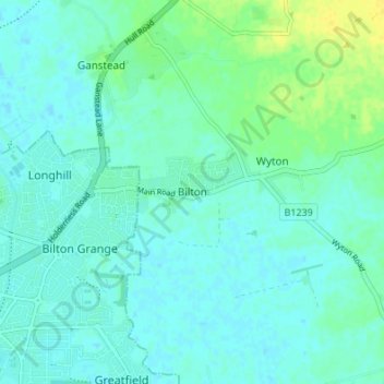 Bilton topographic map, elevation, terrain