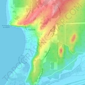 Pederneira topographic map, elevation, terrain