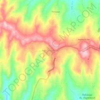 Αγία Παρασκευή topographic map, elevation, terrain