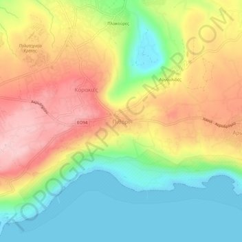 Pithari topographic map, elevation, terrain