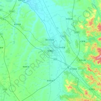 阿城区 topographic map, elevation, terrain