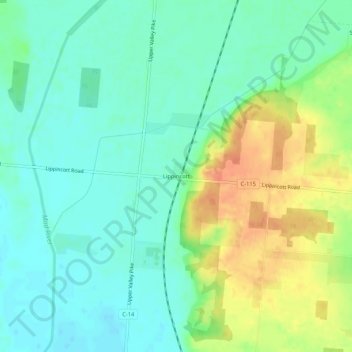 Lippincott topographic map, elevation, terrain