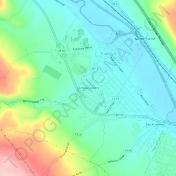 Corrado Corners topographic map, elevation, terrain