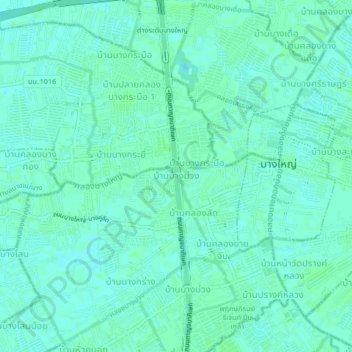 Ban Bang Muang topographic map, elevation, terrain
