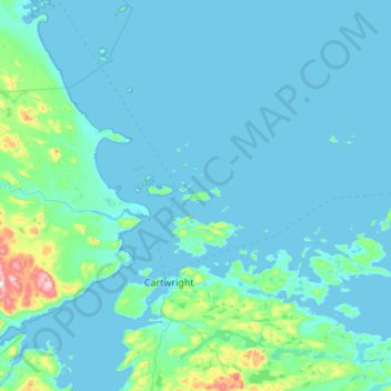Newfoundland Island topographic map, elevation, terrain