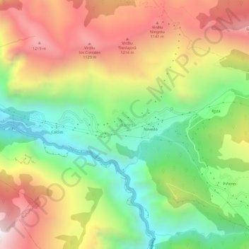 Linares topographic map, elevation, terrain