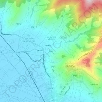 Sodo topographic map, elevation, terrain