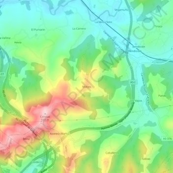 Molledo topographic map, elevation, terrain
