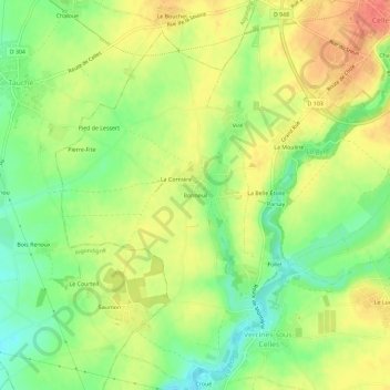 Bonneuil topographic map, elevation, terrain