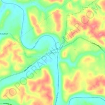 Claysville topographic map, elevation, terrain