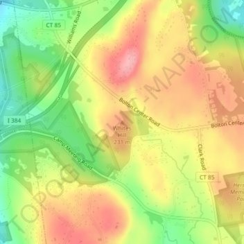 Whites Hill topographic map, elevation, terrain