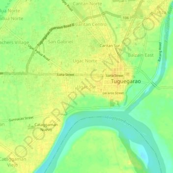 Ugac Sur topographic map, elevation, terrain