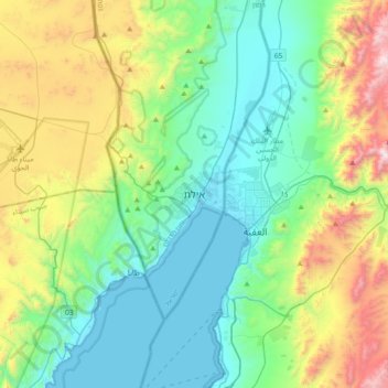 Eilat topographic map, elevation, terrain