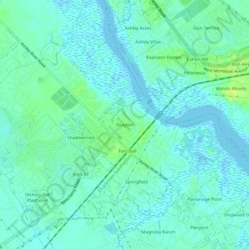 Drayton topographic map, elevation, terrain