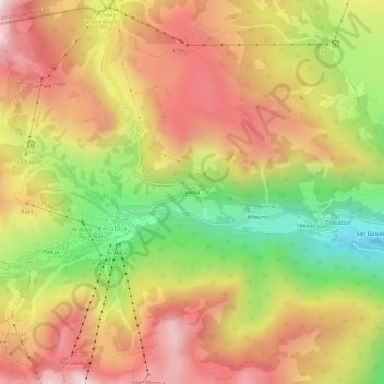 Varda topographic map, elevation, terrain