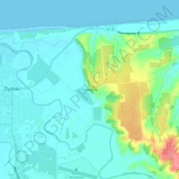 Tablelands topographic map, elevation, terrain