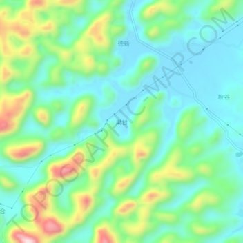 Guogan topographic map, elevation, terrain
