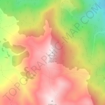 Mavri petra topographic map, elevation, terrain