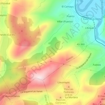 Martín Gallego topographic map, elevation, terrain