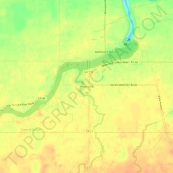 Waterport topographic map, elevation, terrain